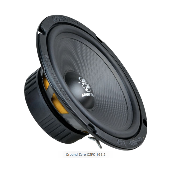 Ground Zero GZFC 165.2 2-drożny zestaw głośnikowy o średnicy woofera 165 mm. Moc woofera 100 W RMS